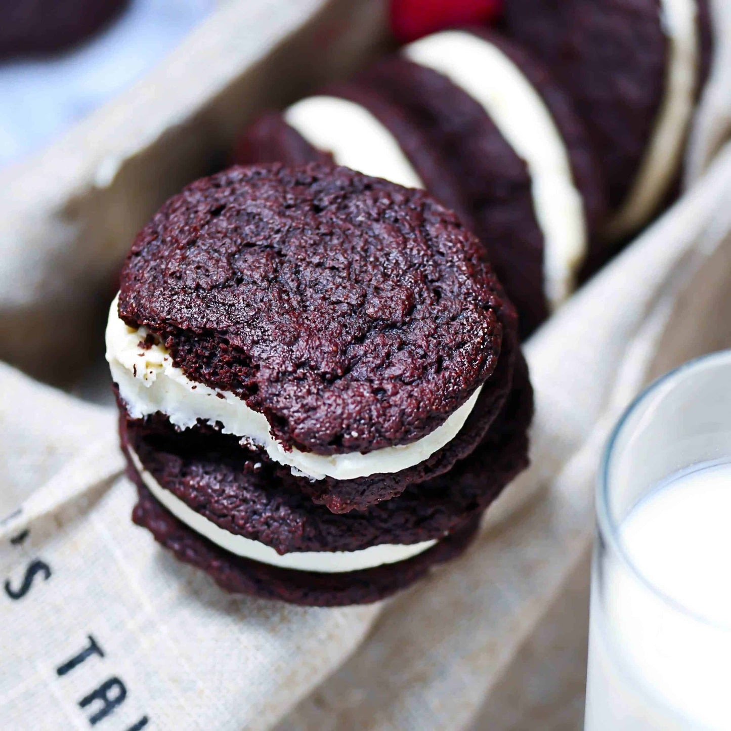 Keto Chocolate Fudge Whoopie Pies with Vanilla Cream