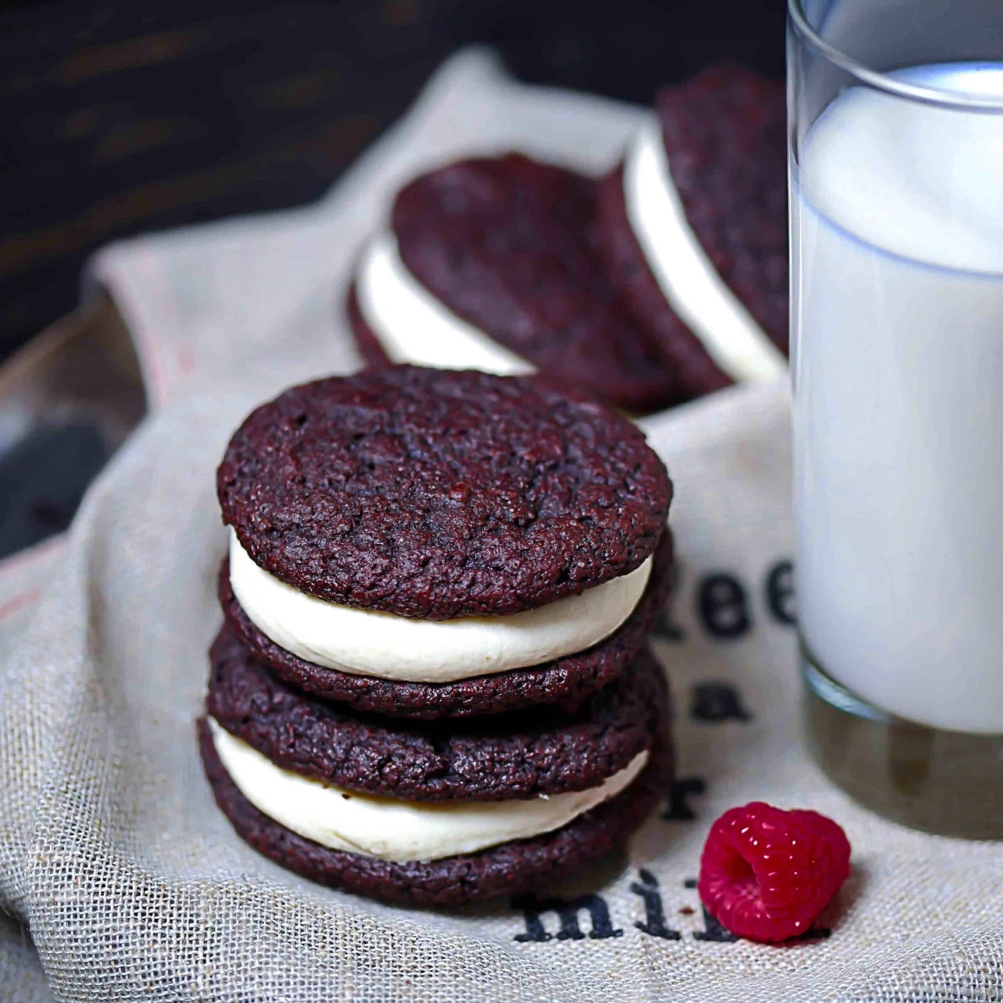 Keto Chocolate Fudge Whoopie Pies with Vanilla Cream