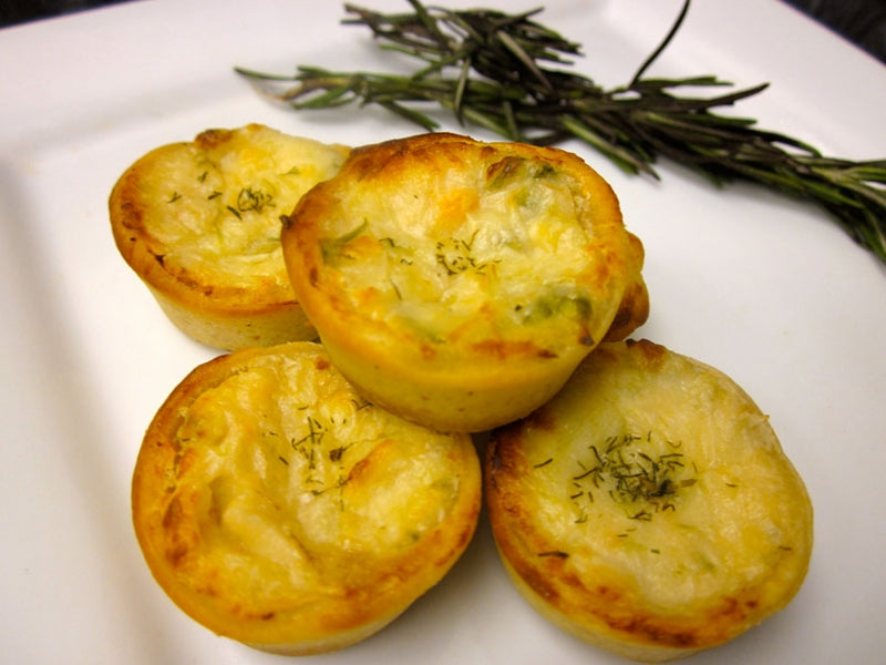 Wild Salmon & Asparagus Tip Quiche - 45 pieces per tray
