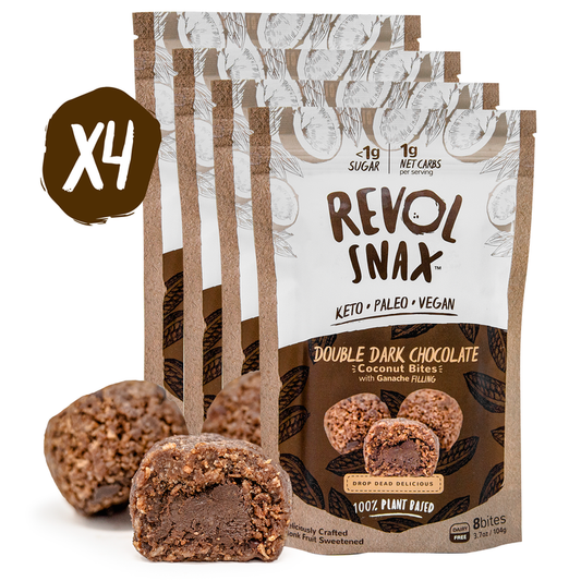DOUBLE DARK CHOCOLATE BITES - 4 Pack Revol Snax