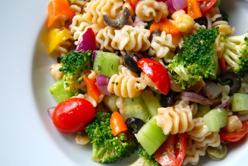Veggie Pasta Salad with Zesty Italian Dressing